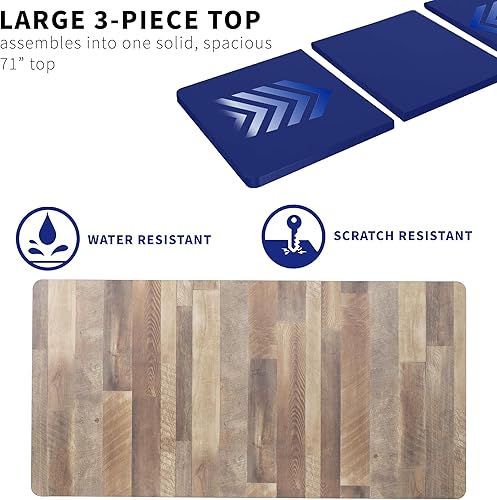 Vista 22 de VIVO DESK-TOP72-36B - Mesa universal de 71 x 36 pulgadas para marcos de escritorio estándar y sentados a pie, altura ajustable, escritorio negro