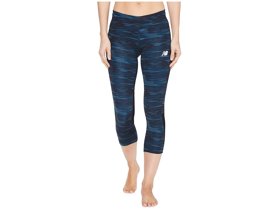 

New Balance Impact Capris Print (Black Intensity Stripe) Women's Capri