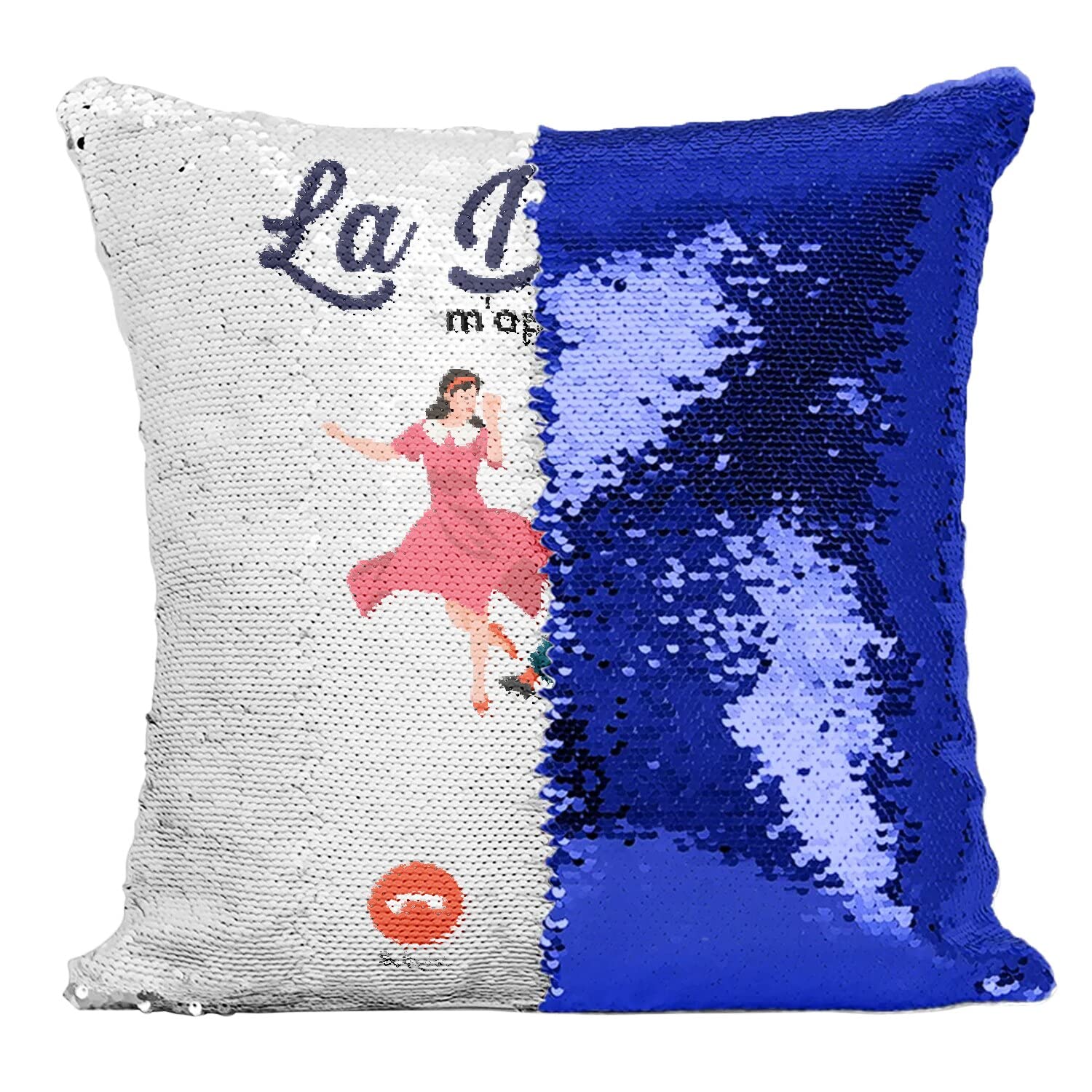 Coussin paillettes bleu danse et sport pour personnaliser un salon de passionné