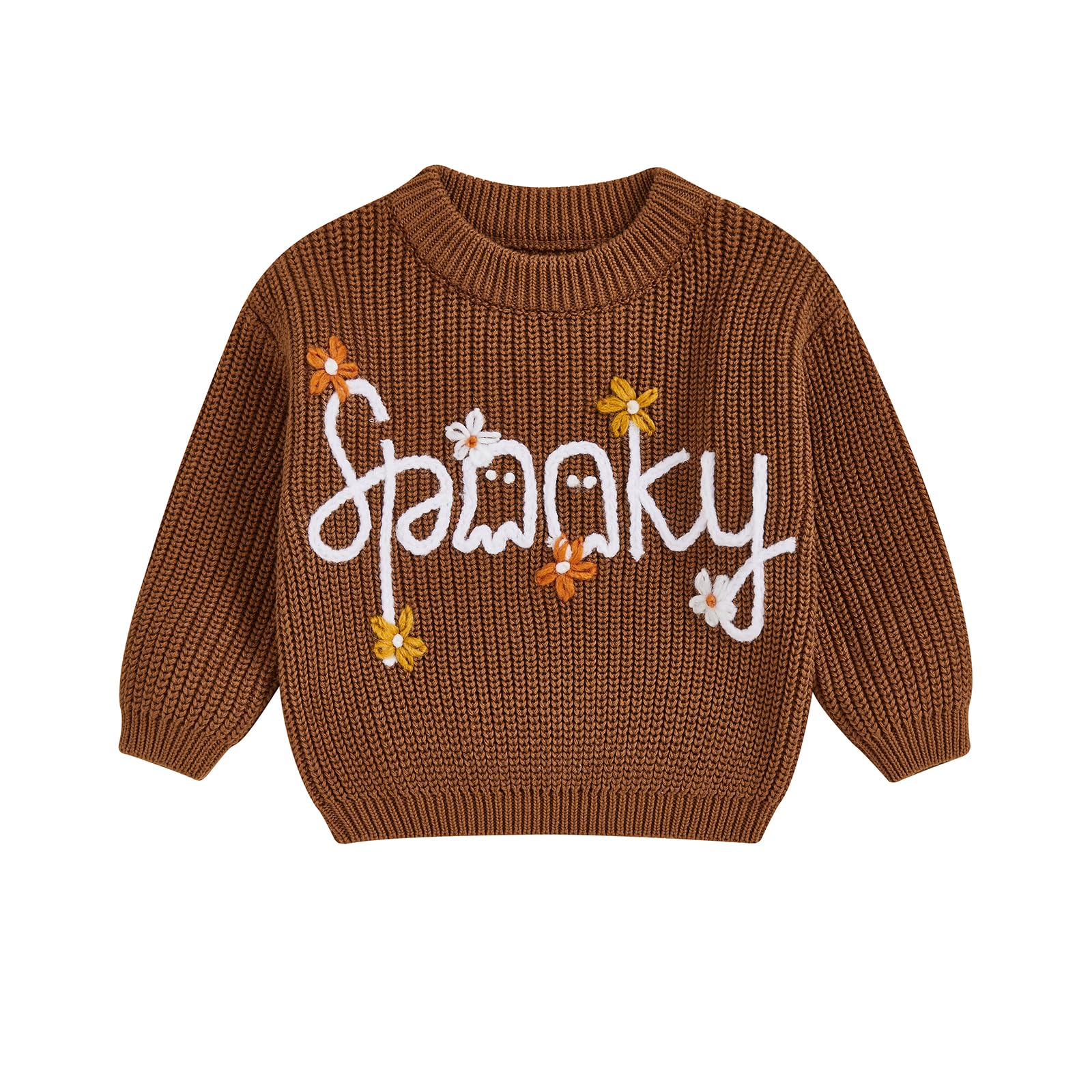 LSFYSZD Toddler Baby Girls Boys Halloween Pumpkin Sweaters Long Sleeve Crew Neck Winter Warm Knitwear Pullover Jumpers Top — view 206