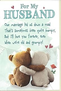 Grumpy Greetings Cards Husband Birthday Card, Birthday Card for Husband, Old and Grumpy Husband Birthday Card, Husband Greetings Card, Snuggly Bumpkins 165 x 240mm