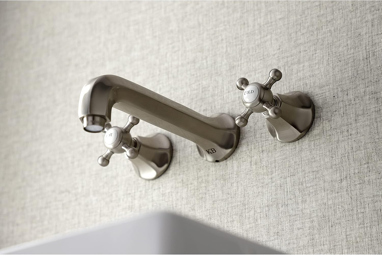 Kingston Brass KS4128BX Wall Mount Bathroom Faucet, Brushed Nickel