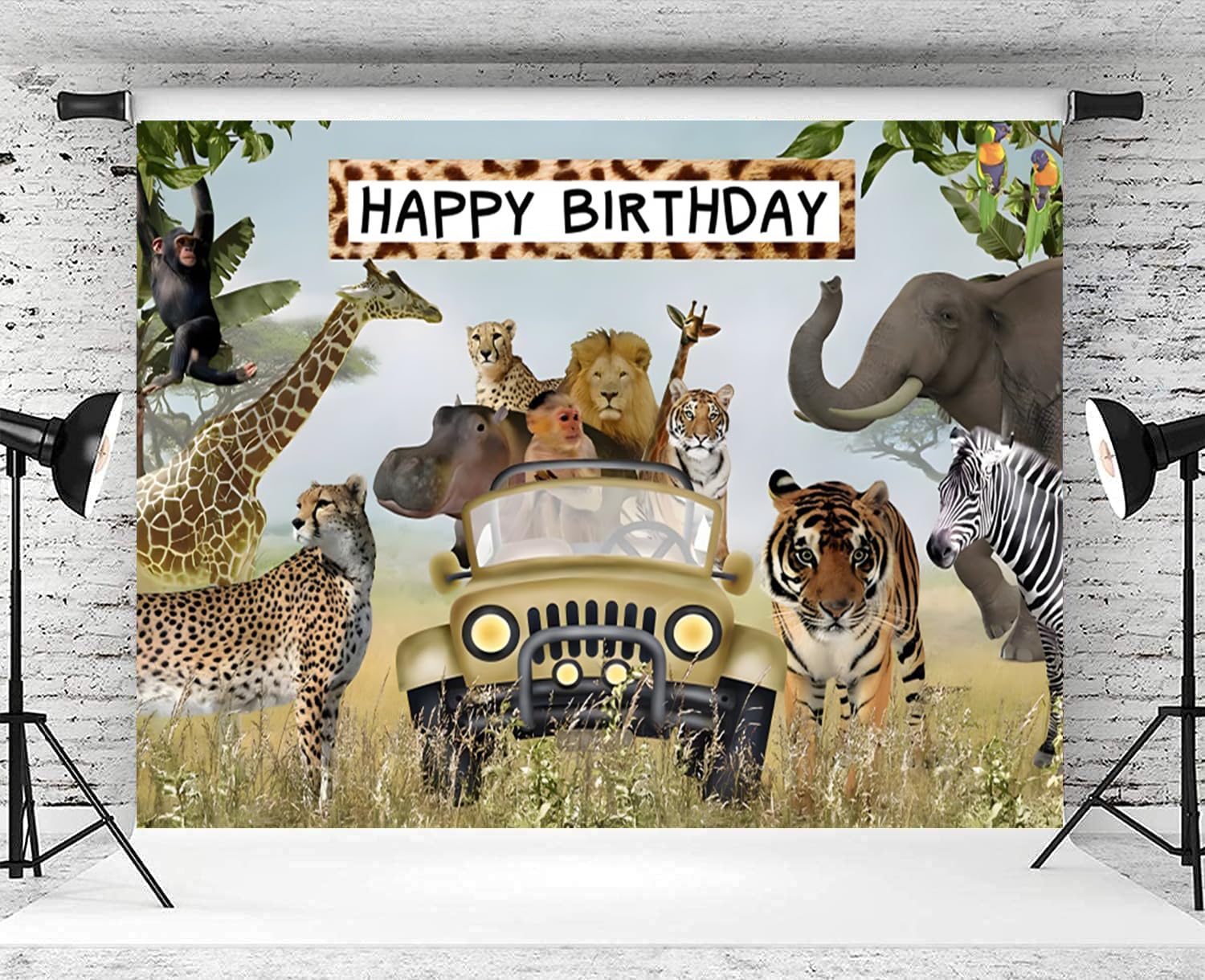 Loccor 7x5ft Fabric Africa Landscape Safari Backdrop Kenya Savannah Animal With Gazelles African Wildlife Background Animal Theme Kenya Party Decorations Photoshoot Studio Props - View #7