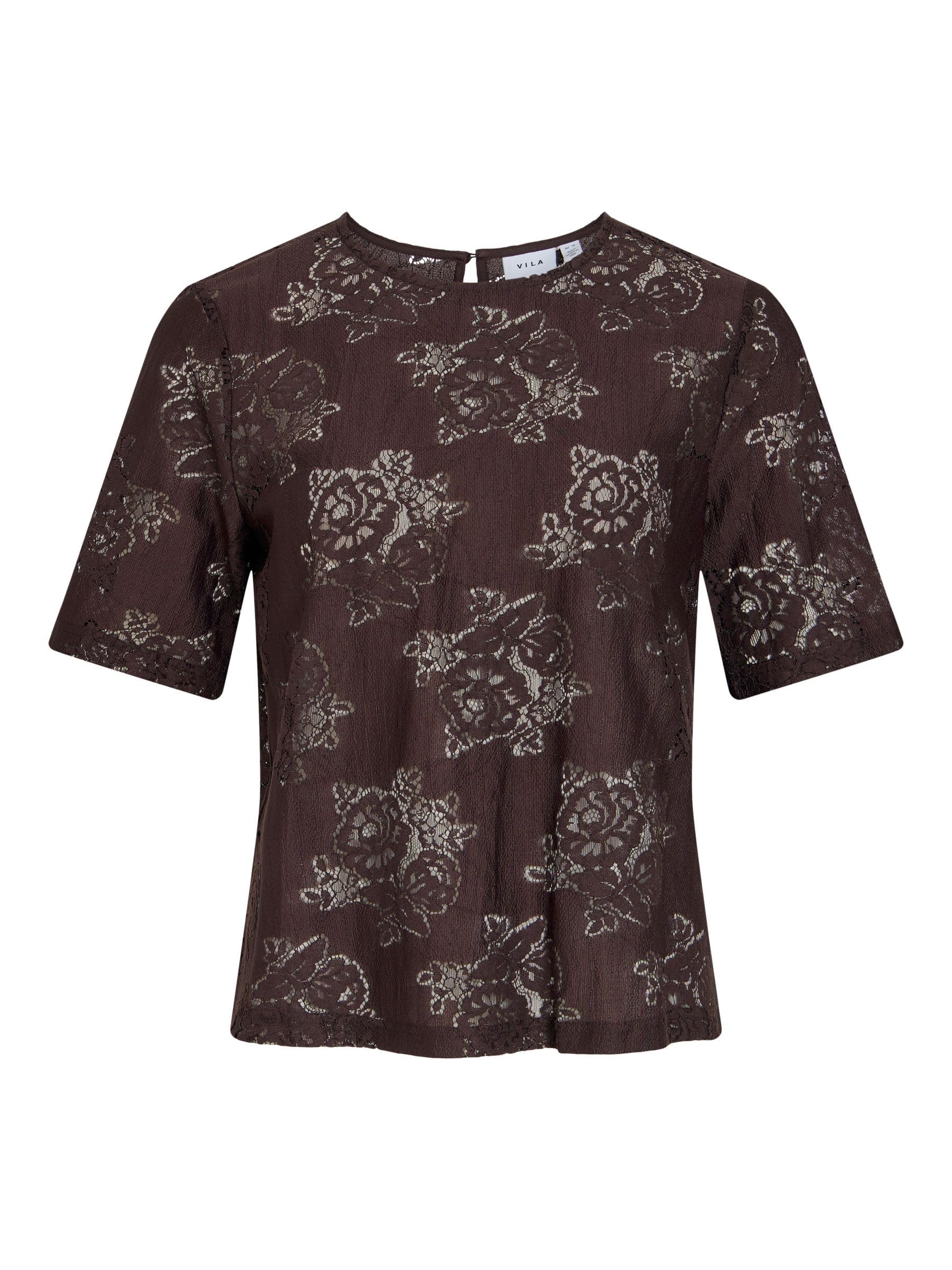 Vila Female Oberteil mit kurzen Ärmeln VIMAVEN Rundhals | Short Sleeved Top