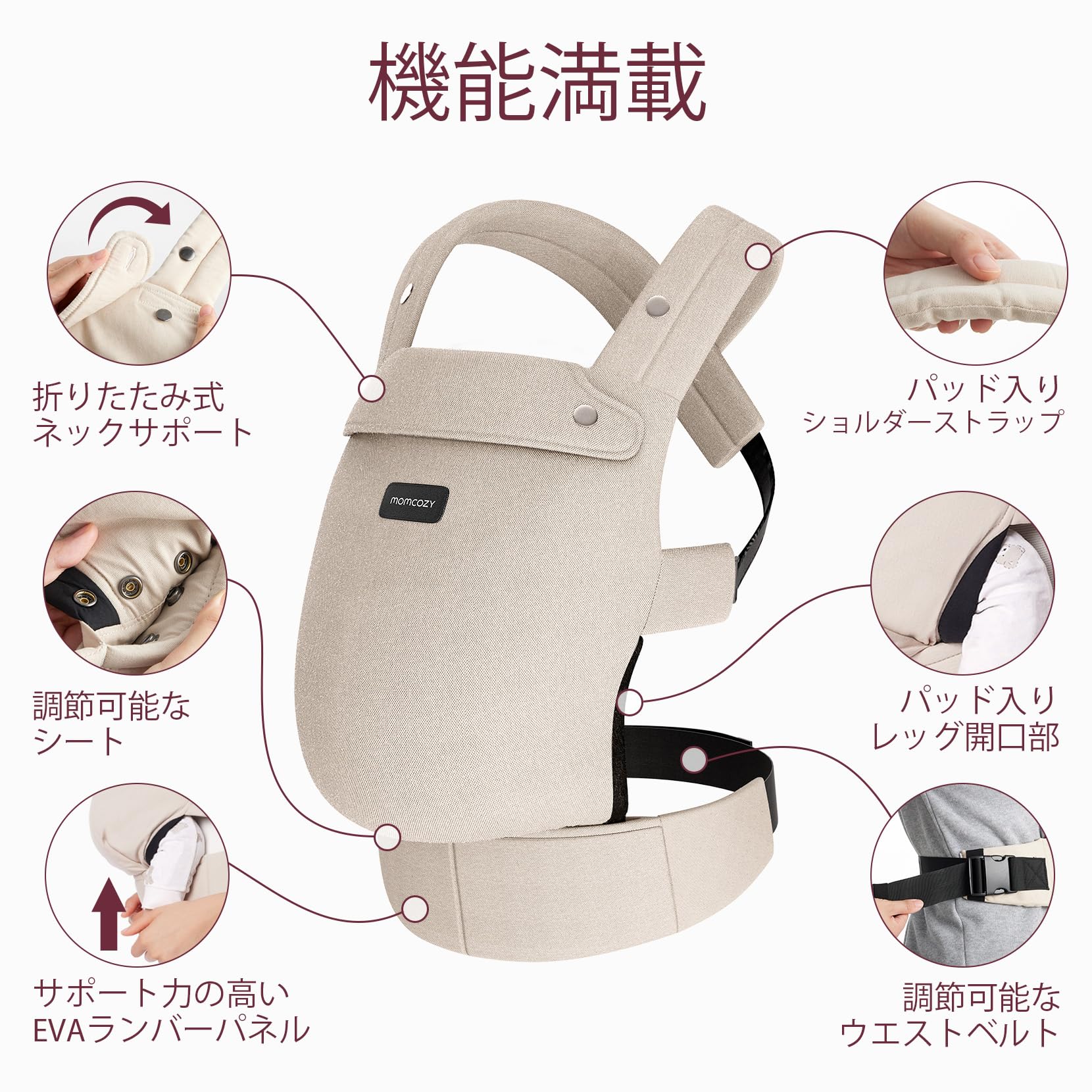 Amazon.co.jp: Momcozy ベビー 抱っこひも 抱っこ紐 新生児 ベビー