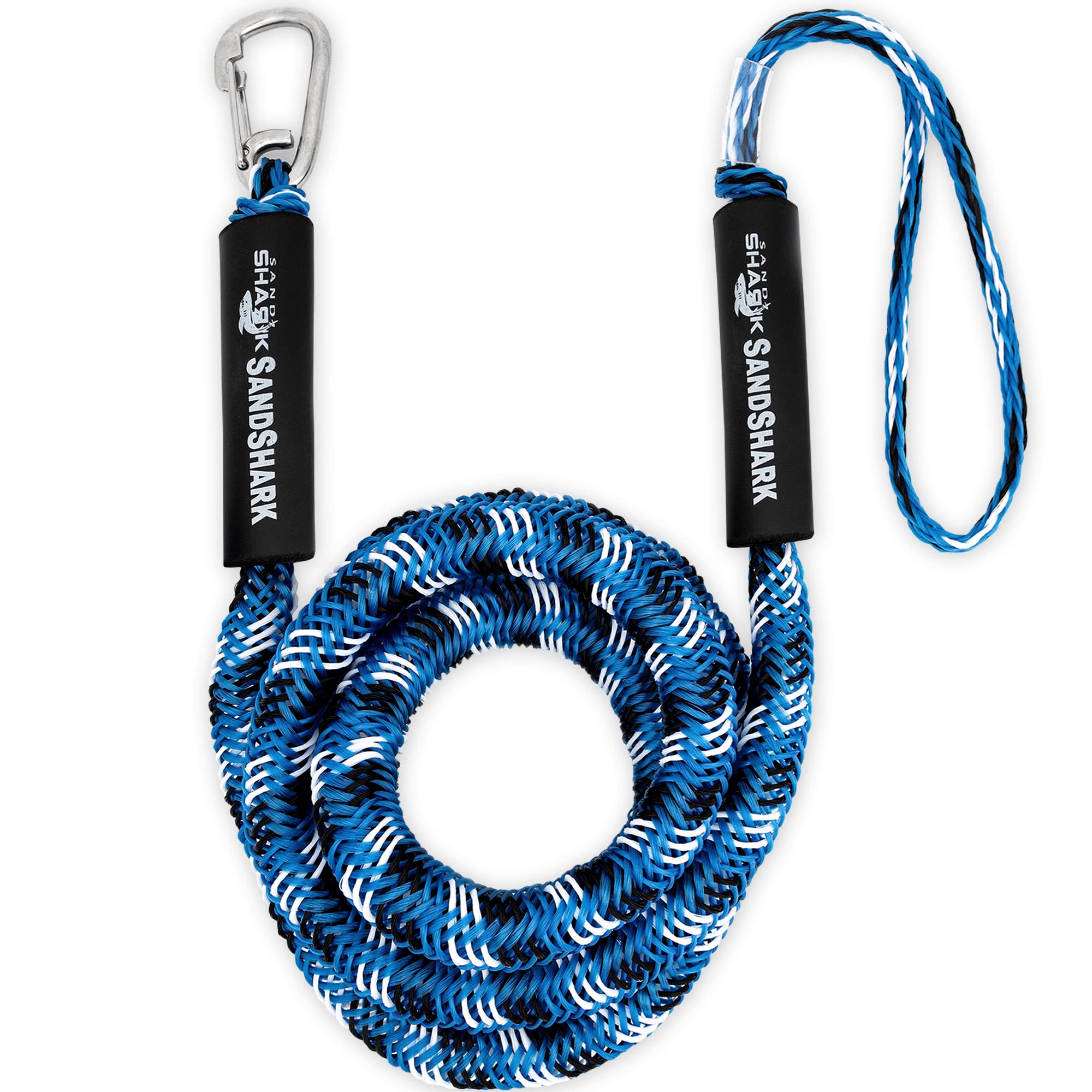 SandShark 7-14ft Premium Anchor Bungee Dock Line. Boat Accessories Bungee Anchor Line Absorbs Shock to Anchors and Docks w/Stainless Steel Clip. Designed for SandShark Anchor.