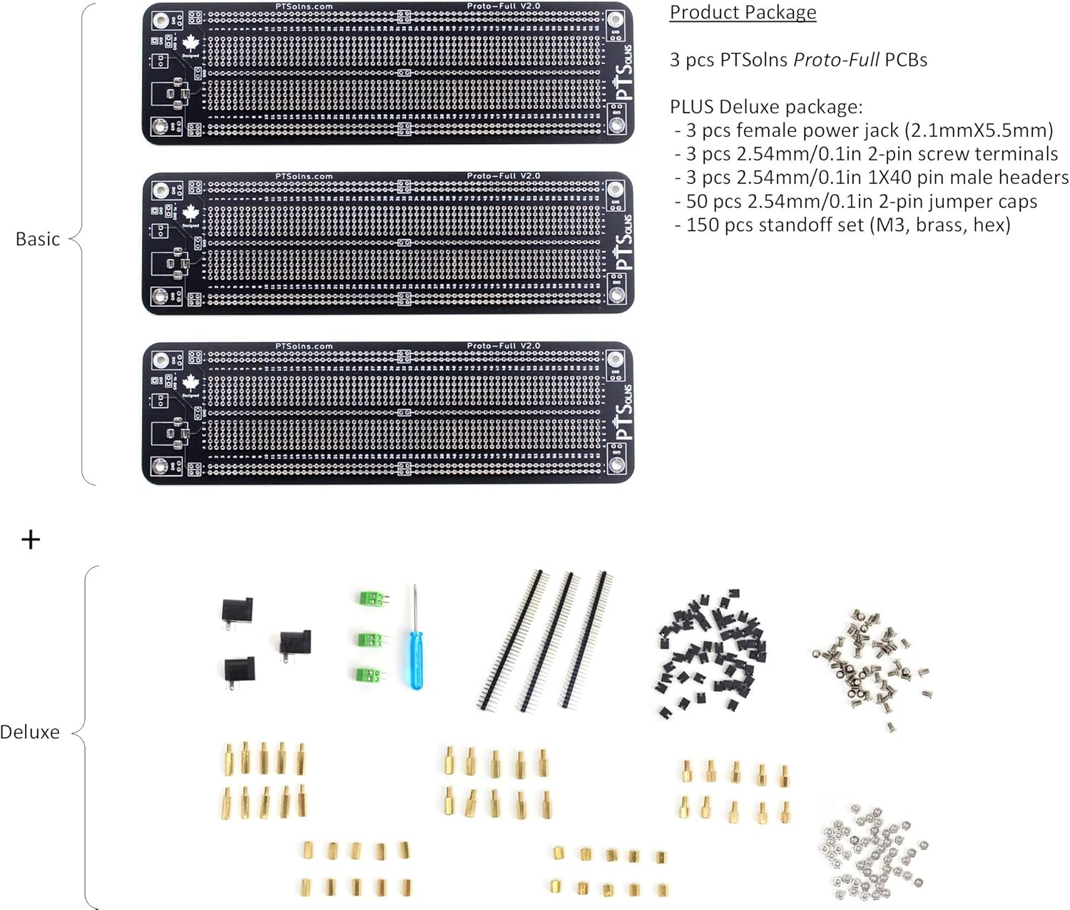 Prototyping Solderable Breadboard PCB Kit (Proto-Full Deluxe)