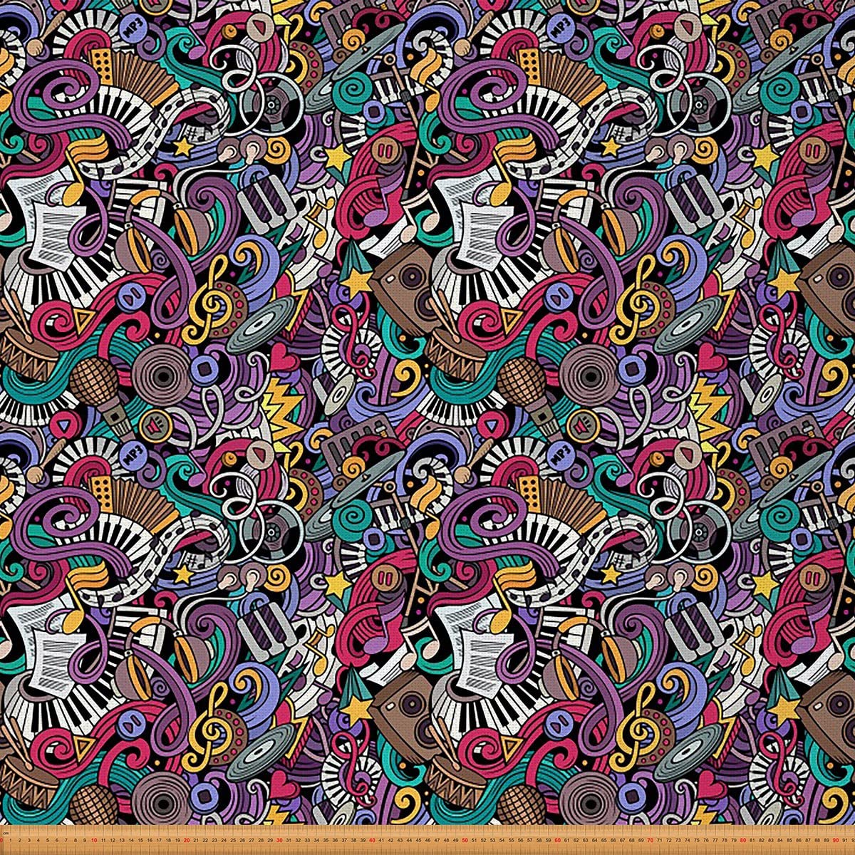 The Yard Rock Music - Tessuto per chitarra da esterno, tessuto decorativo per sedie, stile hip hop, per casa, progetti fai da te, lunghezza 920 x larghezza 150 cm, colorato