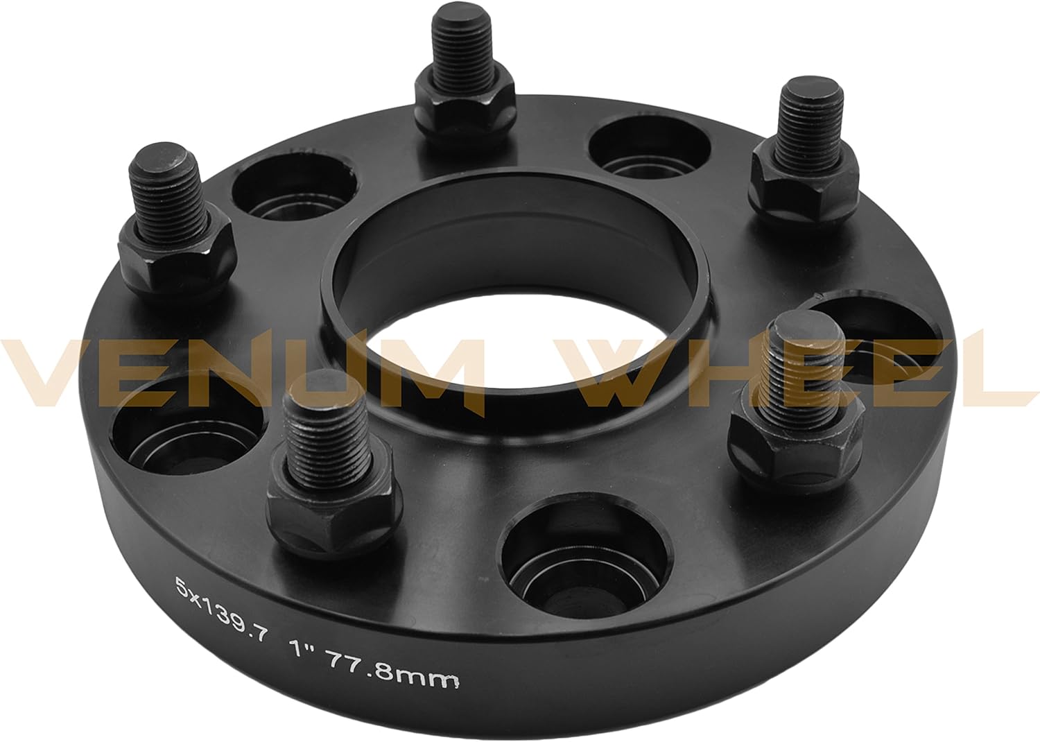 Complete Set of 4pc 2012-2017 Ram 1500 | 5x139.7 (5x5.5") Black Hub Centric Wheel Spacers Adapters |1" (25mm) Thick| 14x1.5 Thread Size| Fits 2x4 4x4