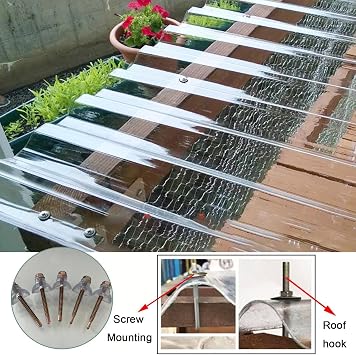 Oluklu Çatı Kaplama Levhaları, Sera için Şeffaf Çatı Panelleri, 1 mm Doğal Işık Panelleri, Yalıtımlı Çatı Kaplama Levhaları, Bahçe Sundurma, Carport için