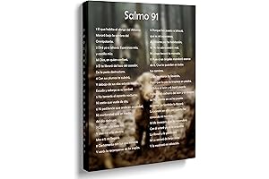 Salmo 91 En Español: Lienzo decorativo cristiano para pared con Marco (Salmo 91)