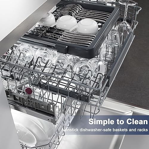 Miniatura 7 de Horno freidora de aire de 9.5 cuartos de galón, 2 cestas de doble zona, pantalla táctil LED, combina con cocina y acabado inteligente para asar,