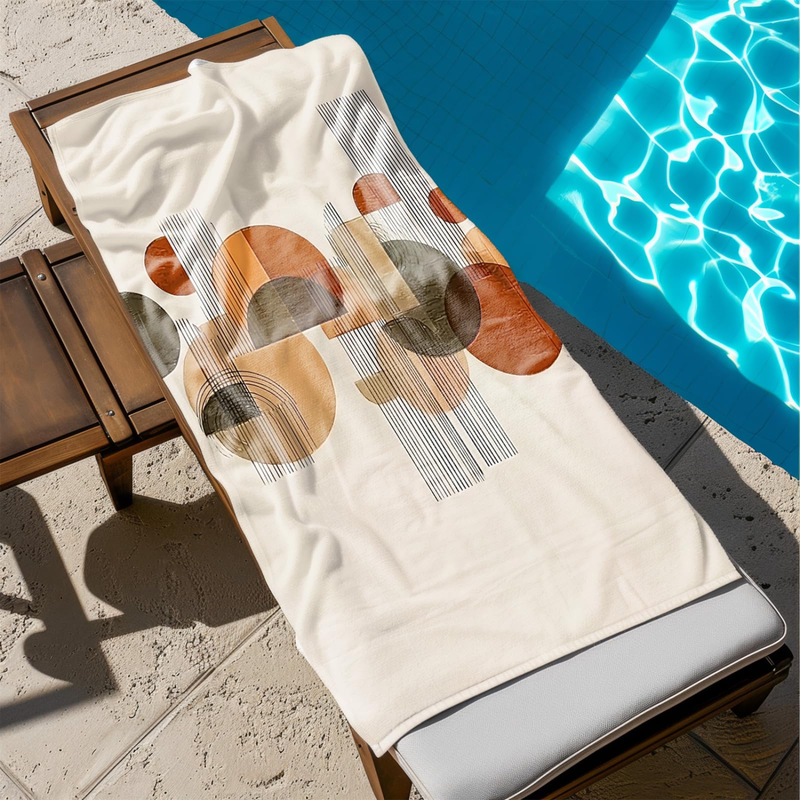 Genérico Toalla Playa Grande Patrón Rojo Marrón Microfibra Secado Rápido Oversize Toalla Sin Arena Súper Ligera Piscina Camping Picnic Yoga Gimnasio Y Deportes Viaje