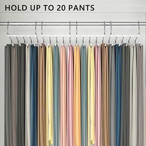Miniatura 4 de SUOCO Paquete de 4 perchas para pantalones que ahorran espacio, perchero multifuncional, organizadores de armario y almacenamiento para pantalones,