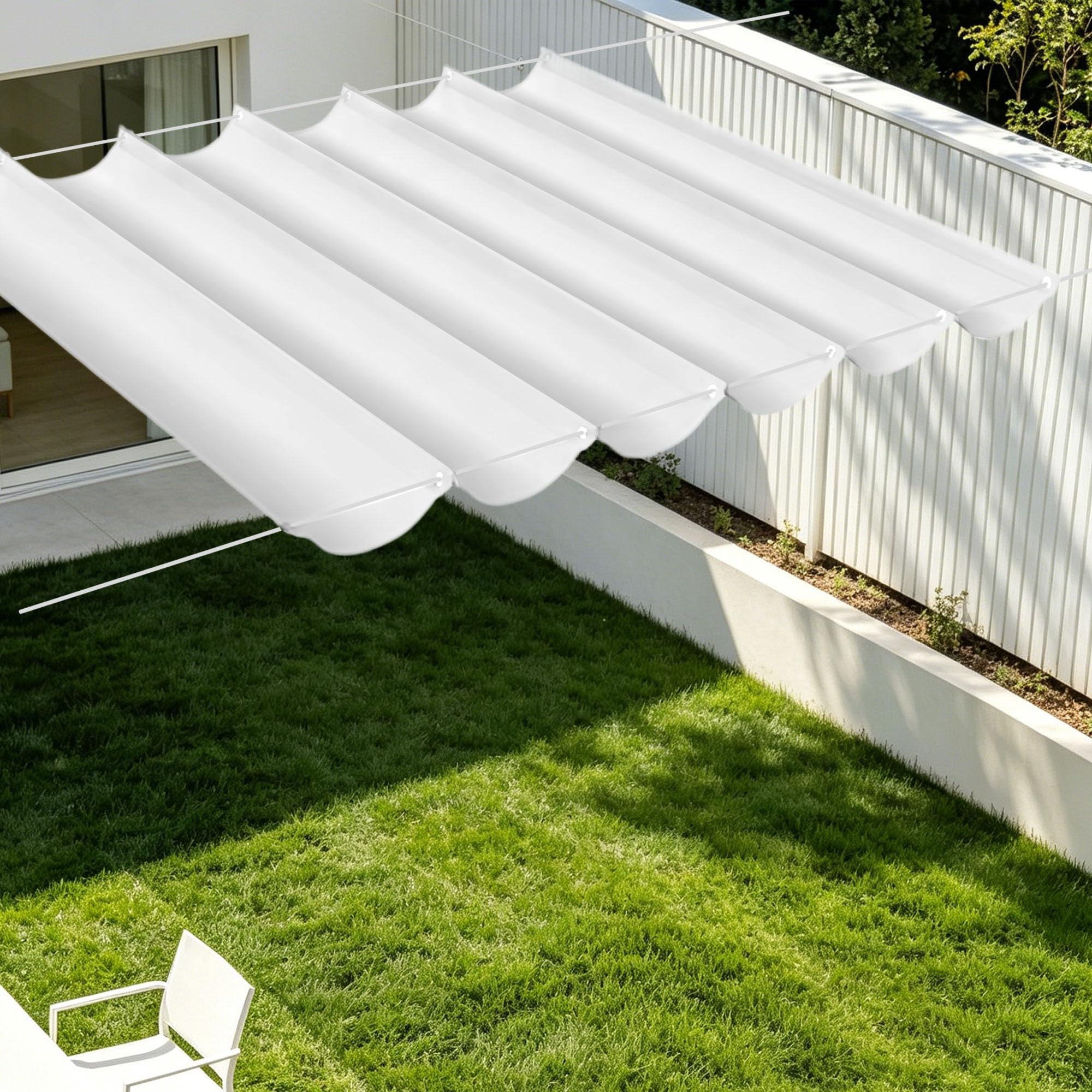 Voile d'ombrage terrasse rétractable 150x520 cm pour des déjeuners frais au jardin