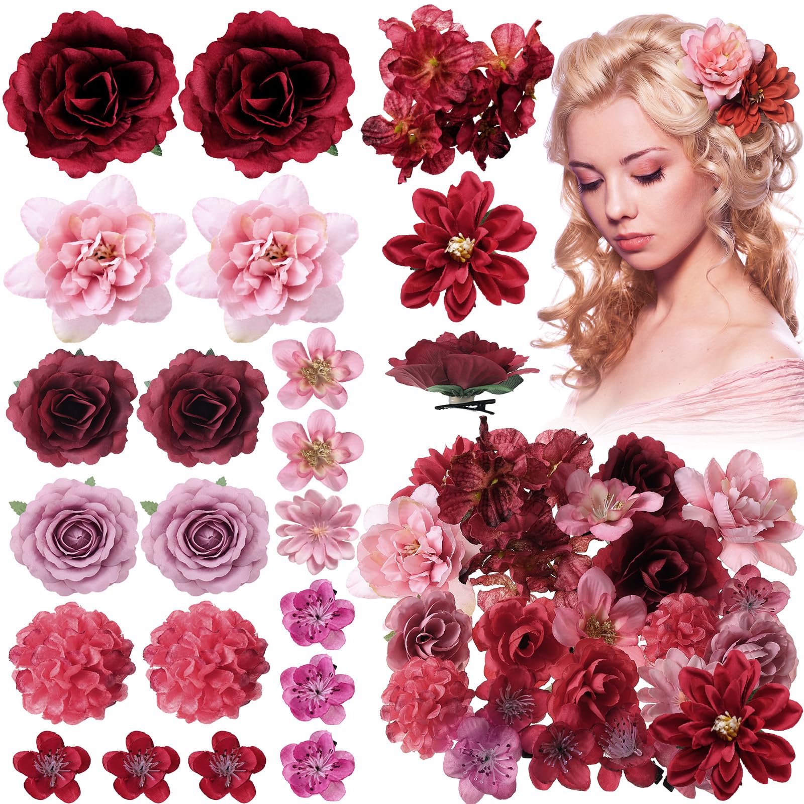Photo 1 of BBTO 21 Pcs Flower Hair Clips