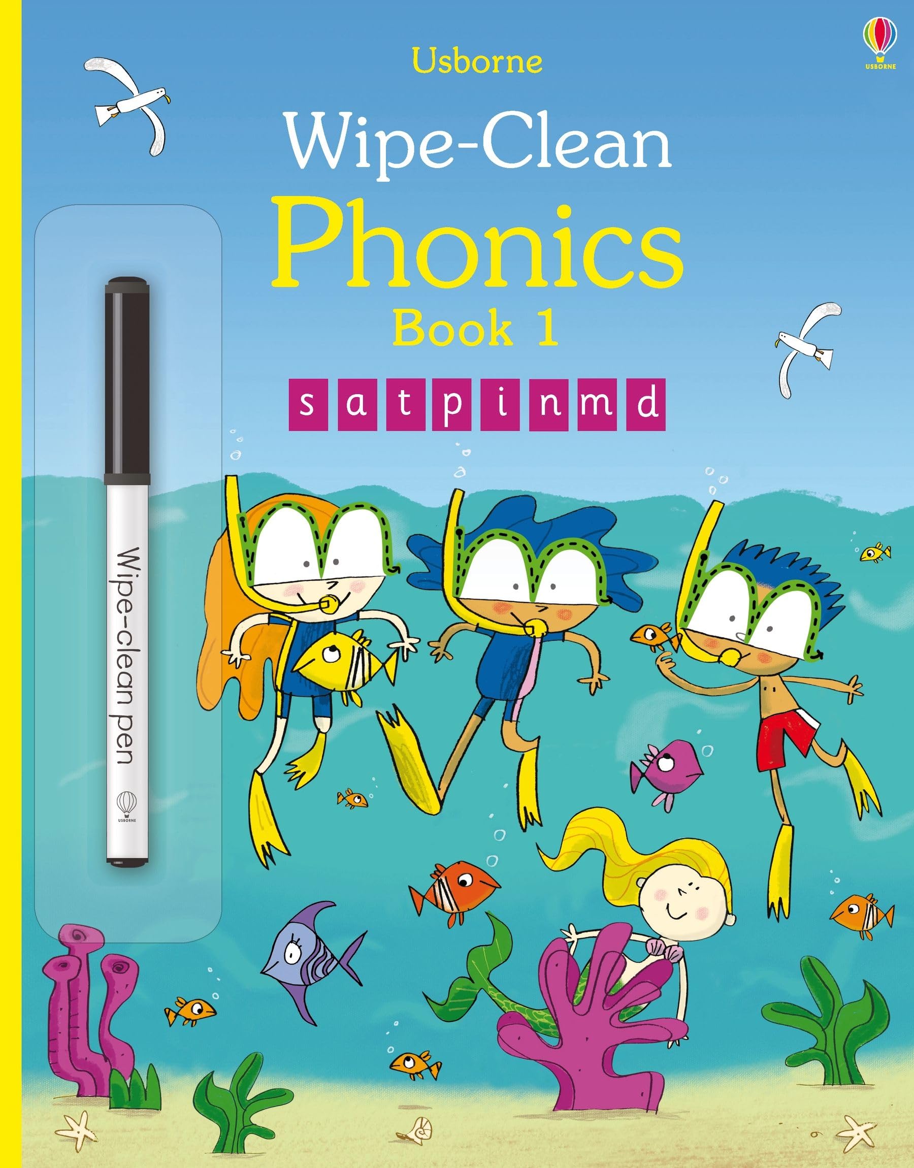 Wipe-clean Phonics book 1 by Mairi Mackinnon (Paperback Book)