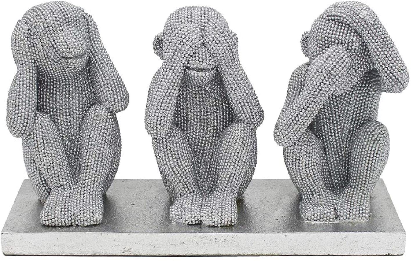 Silver Art 3 Wise Monkeys By Leonardo