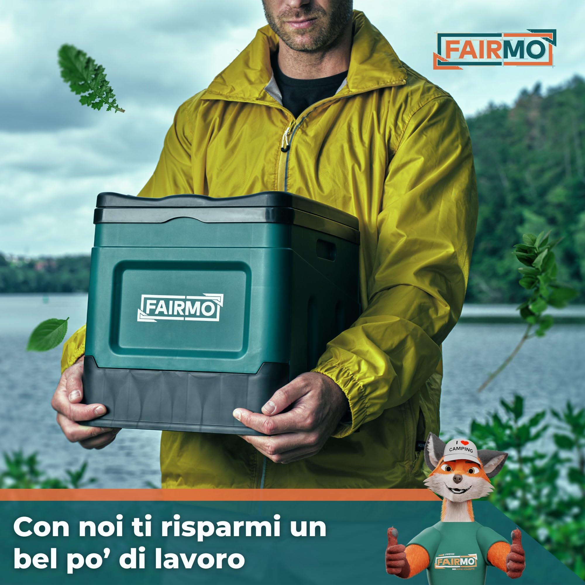 FAIRMO La toilette da campeggio compatta pieghevole (con custodia e 24 sacchetti) – WC asciutto campeggio senza prodotti chimici – Lettiera da campeggio con coperchio – in viaggio, festival, emergenza