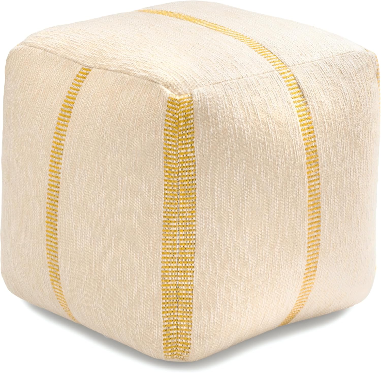 Anji Mountain Pouf Ottoman Foot Rest, Handmade Ottoman Pouf, Comfortable Foot Stool, Decorative Floor Seating for Living Room Decor, Bedroom & Home Décor Accent - Croissant