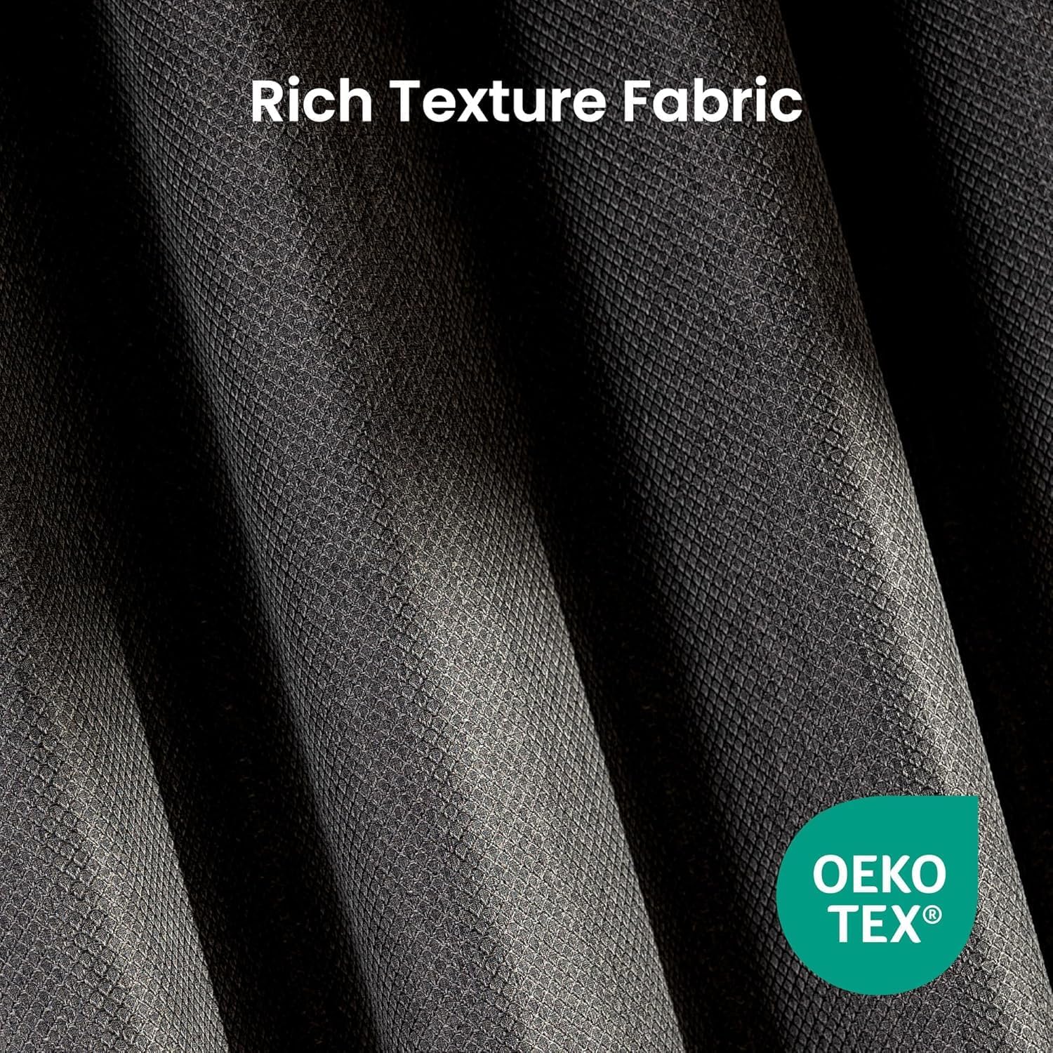 SLEEP ZONE Blackout Curtains for Bedroom and Living Room, Drapes with Thermal Insulation for Room Darkening, 2 Panels Noise Reducing Window Curtains, Dark Gray, 52" × 63"