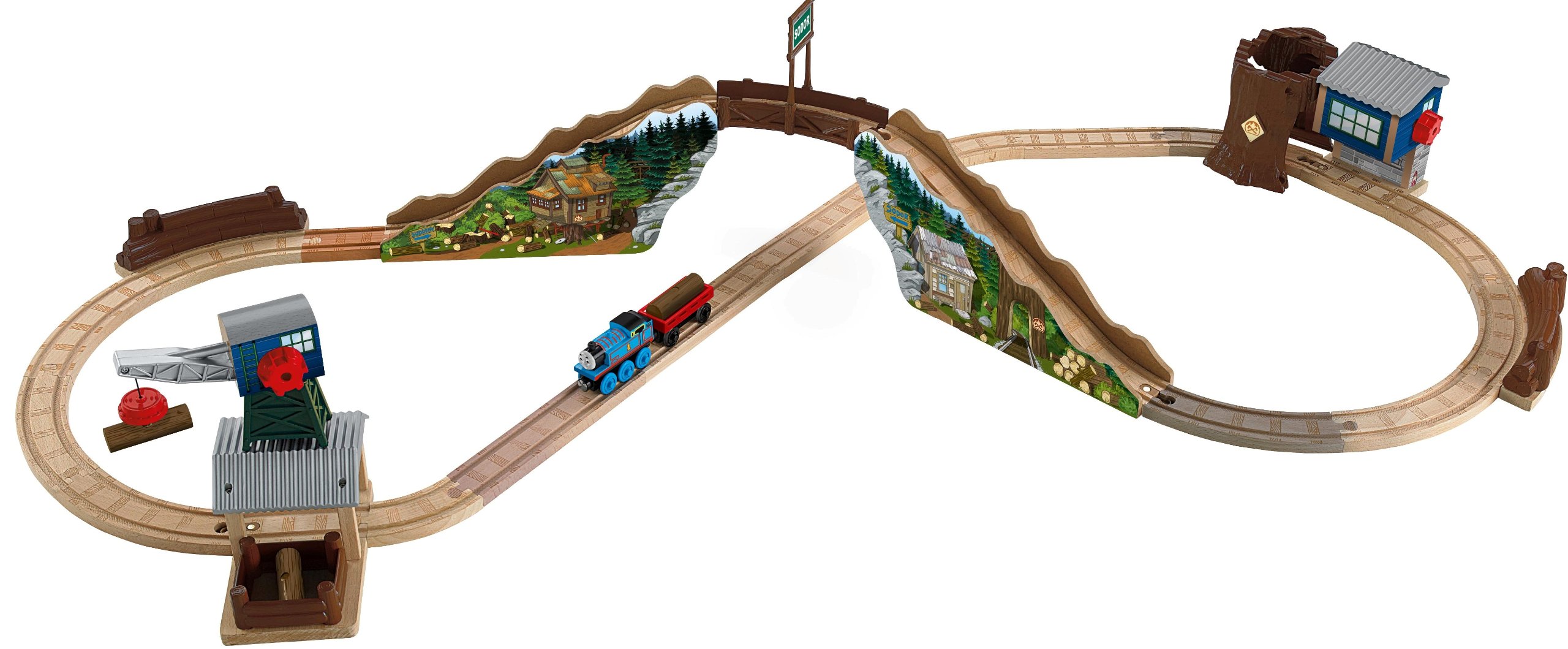 Amazon.co.jp: 木製トーマスシリーズ 大きな森の製材所セット (Y4497 