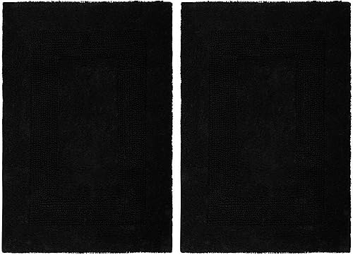 Miniatura 18 de Set de alfombras de baño reversibles Cotton Craft para cuando sales de la ducha: 17 pulgadas x 24 pulgadas, 100 % puro algodón, supersuaves, Gris