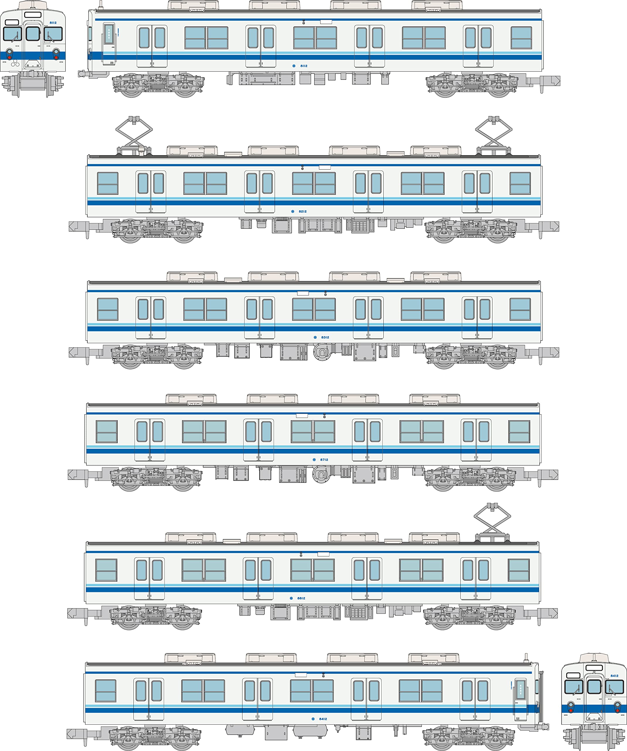 Tobu Railway 8000 Series 8112 Formation lot 6 fournitures diorama