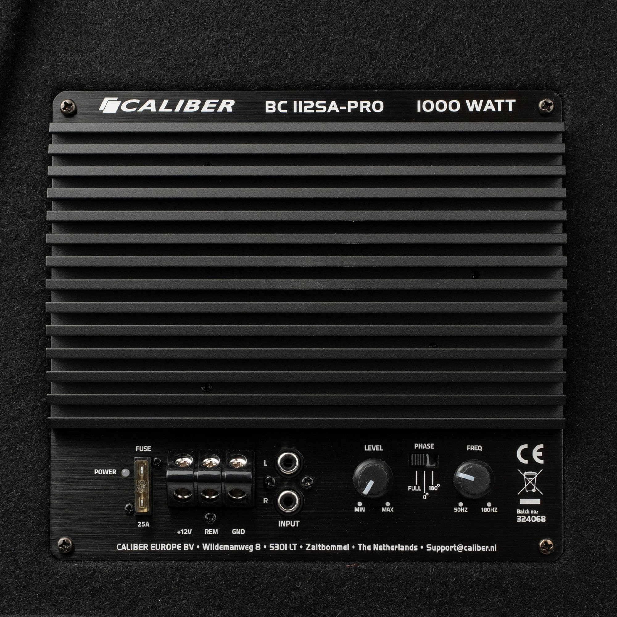 Caliber BC112SA-PRO - Juego Activo de subwoofer para Coche, Caja de Graves de 12 Pulgadas con Amplificador, 500 W RMS, Potencia máxima de 1000 W, Juego de Altavoces Activos para Coche, Color Negro