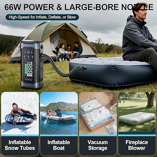 Miniatura 4 de Arrancador de alta potencia de 9000 A con compresor de aire, batería de coche de 12 V, caja de salto portátil para automóvil (todo a gas14L diesel)