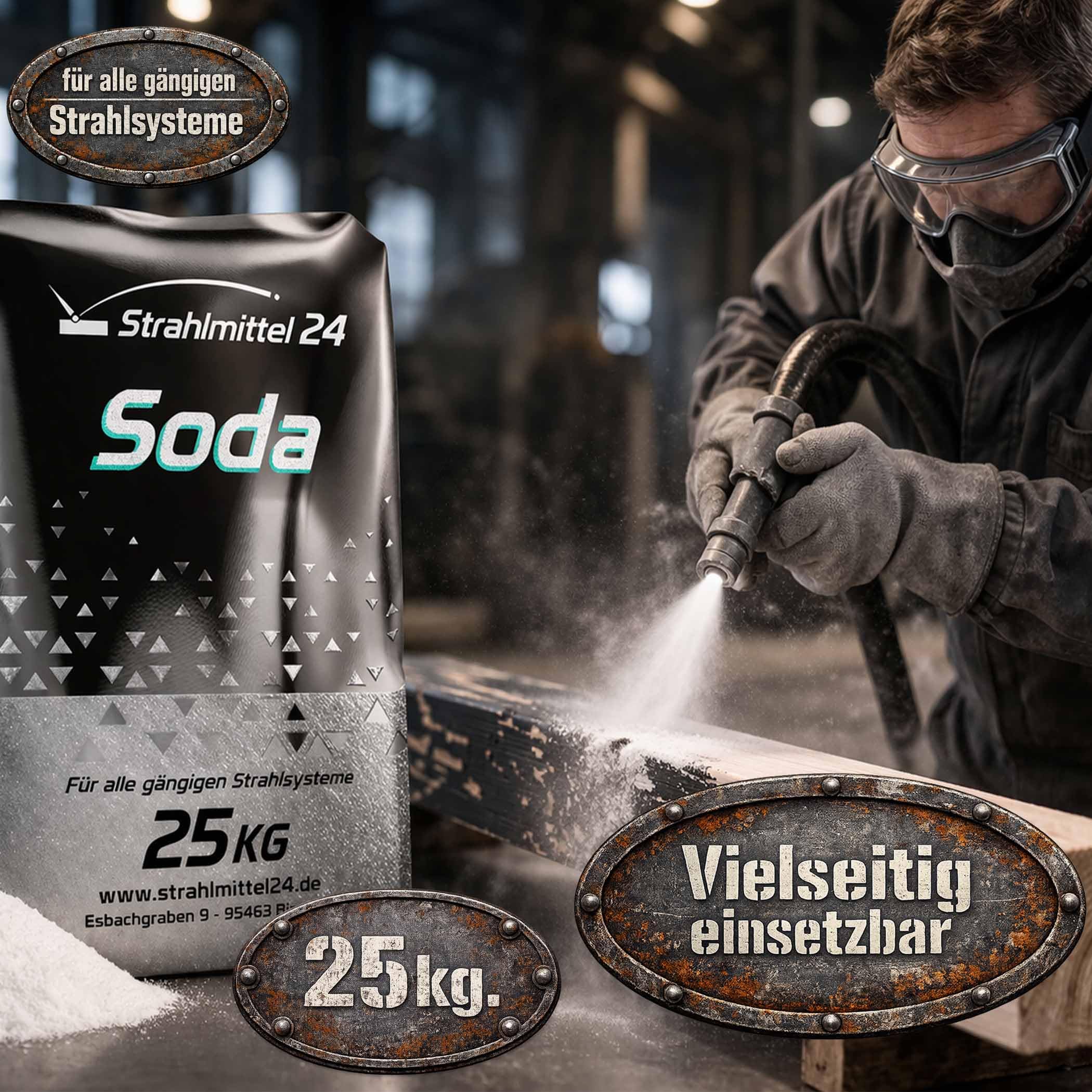 25 KG Soda Strahlmittel 0,1-0,3 mm Strahlsoda