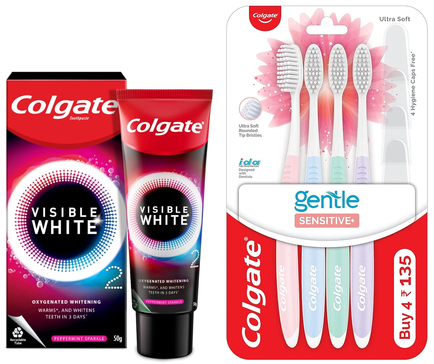 Buy Colgate Visible White O2, Teeth Whitening Toothpaste, Peppermint
