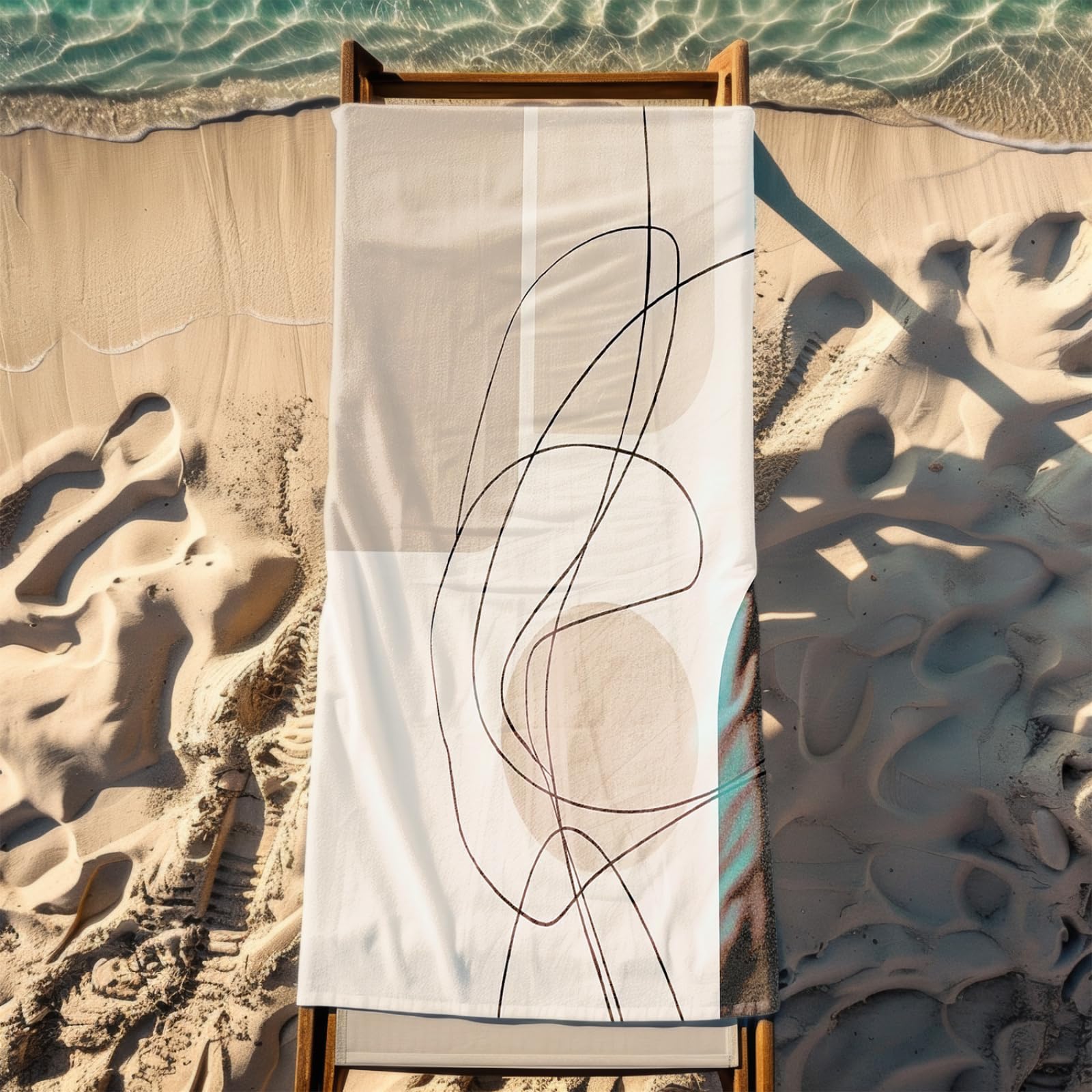 Générique Serviette de Plage 90X180 Modèle Beige
