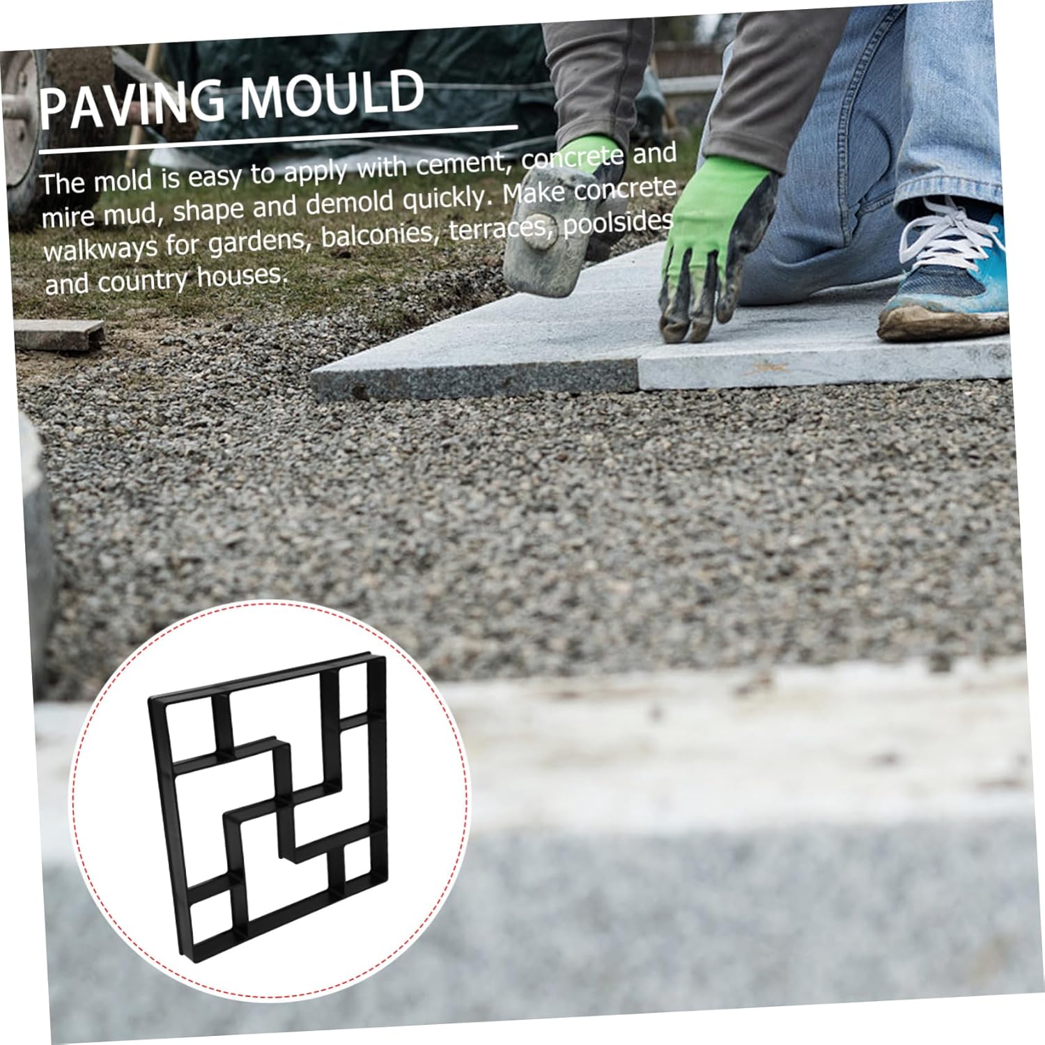 Durable DIY Paving Mold for Garden Pathways Reusable Cement Walkway Mould for Stepping Stones and Floor Decoration for Outdoor Landscaping