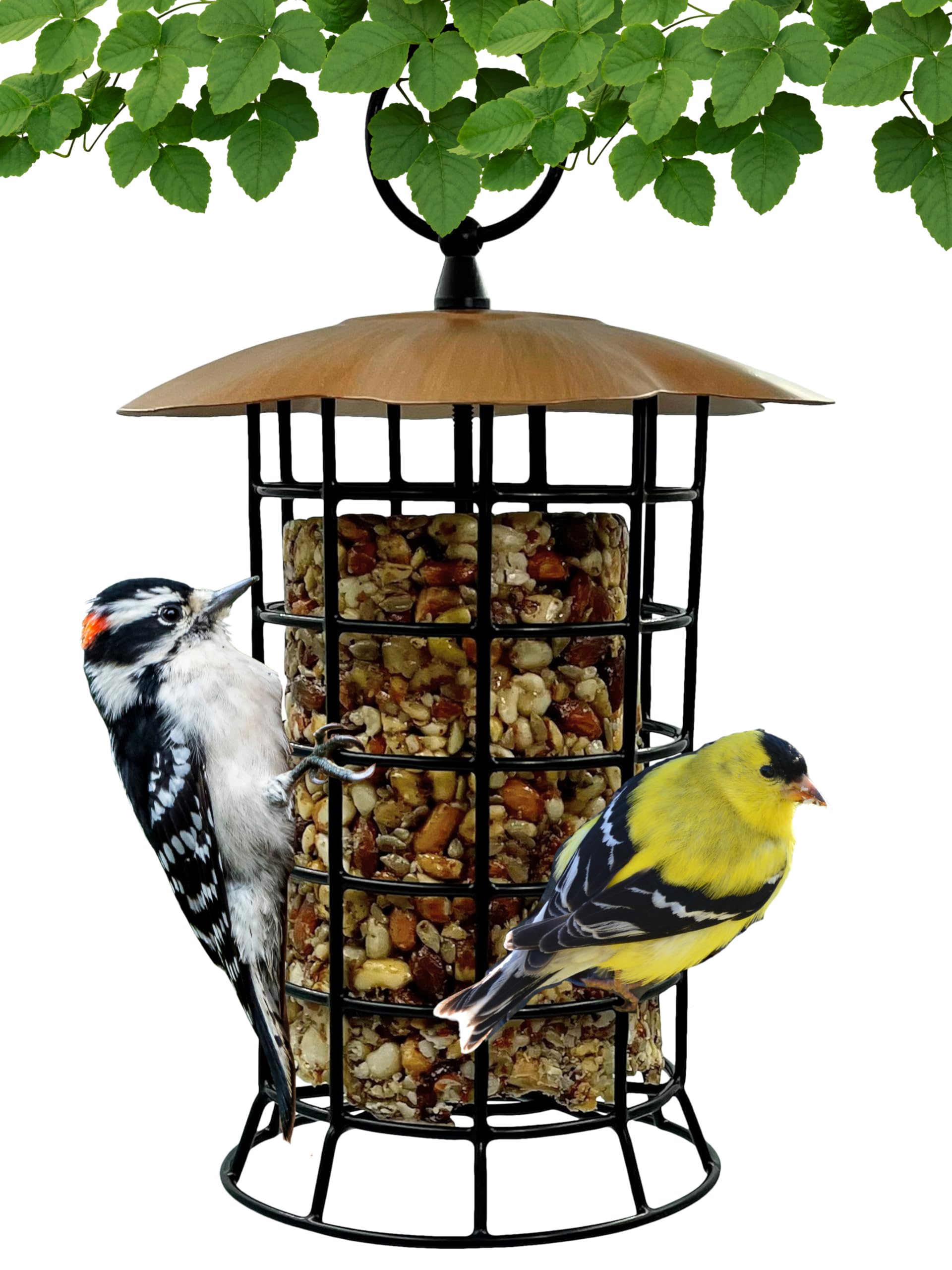 Songbird Essentials Copper Roof Suet Log Feeder