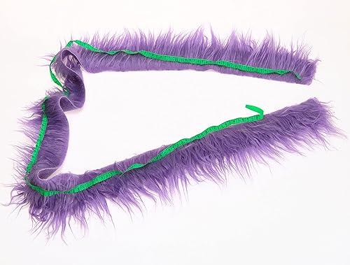 Miniatura 9 de Tiras precortadas de tela de piel sintética lanuda y esponjosa para gnomos, barba, cosplay, decoración enana (blanco, 8 x 60 pulgadas)