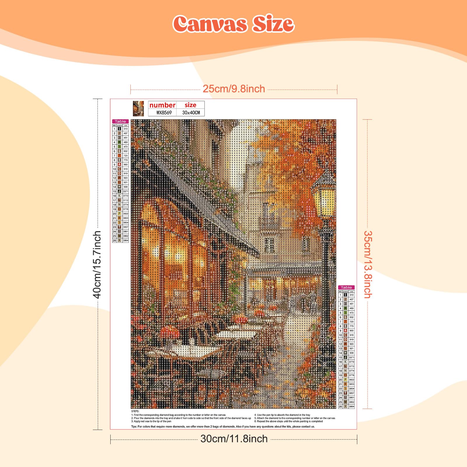 NEWENMO Carino Gatto Arancione Diamond Painting Kit,5D Paesaggio di Natale Pittura Diamante per Adulti,DIY Diamant Crystal Art Kits,Ricamo a Punto Croce Artigianale,per Decorazione Casa 30x40cm