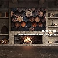 Vista 26 de BUBOS - Paquete de 8 paneles acústicos artísticos y autoadhesivos de insonorización, 48 x 32 pulgadas, acondicionamiento acústico y decorativos