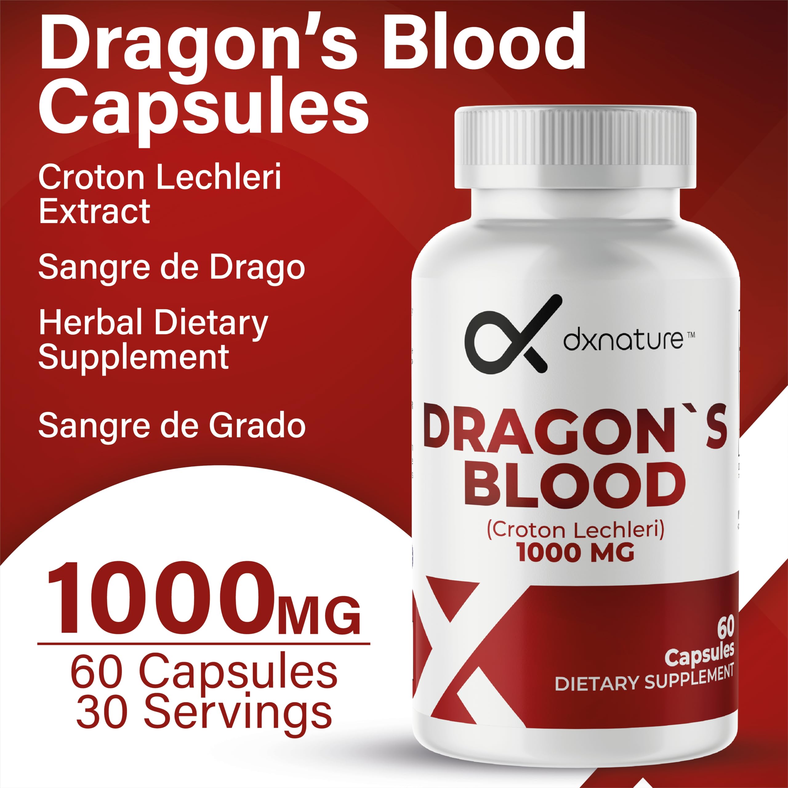 Dragon’s Blood Capsules 1000 mg | Croton Lechleri Extract (Sangre de Grado, Sangre de Drago) | Digestive & Skin Support | 60 Capsules — Amazon image 6