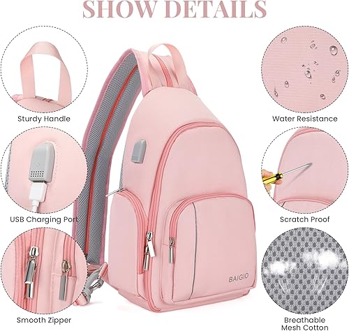 Miniatura 14 de BAIGIO Mochila para cámara pequeña para fotógrafos, resistente al agua, bolsa cruzada para cámara, mochila de viaje Caemra para cámara DSLR SLR sin