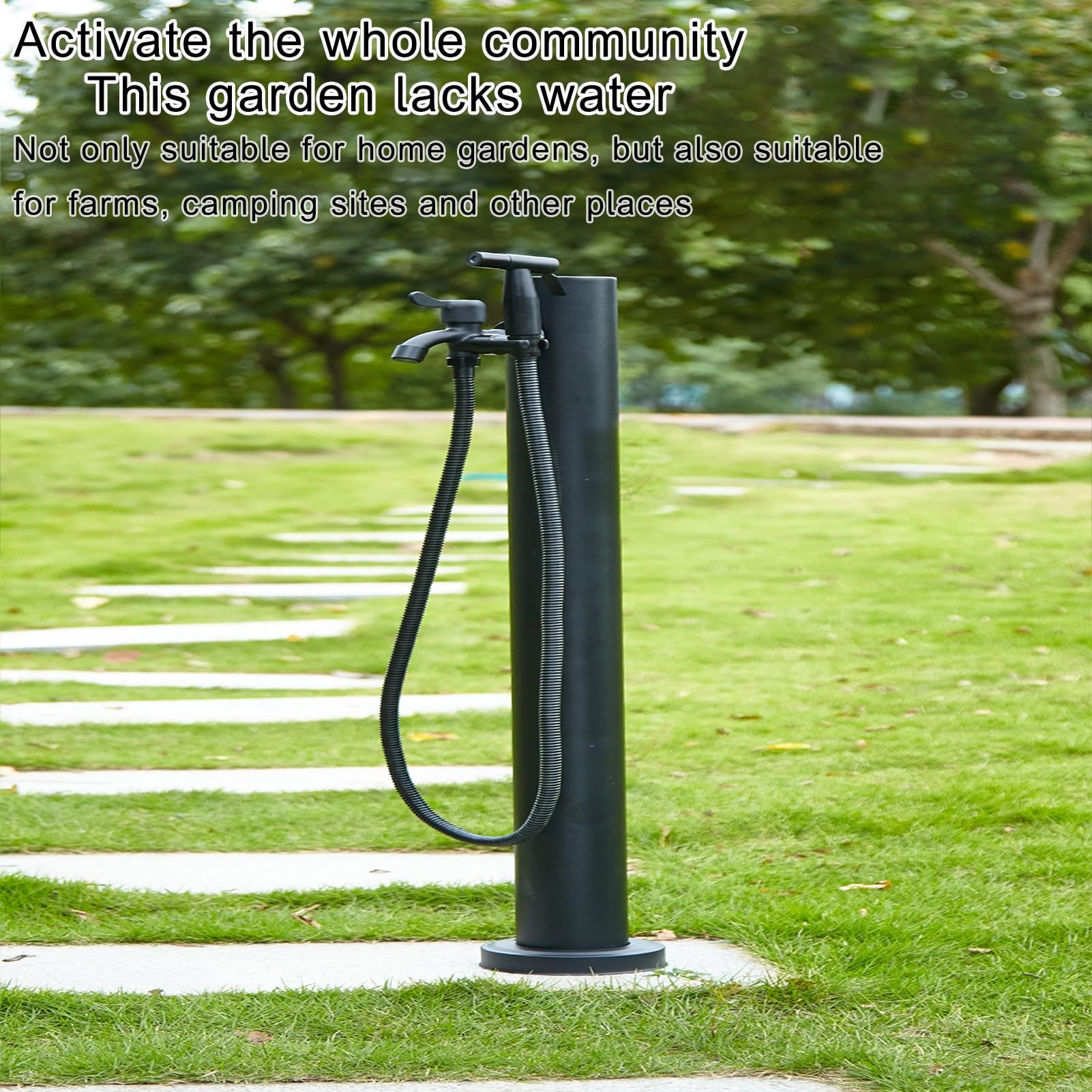 Fontana d'acqua da giardino in acciaio inox 304 design indipendente (60 x 12 cm) perfetta per decorazioni esterne irrigazione e giardinaggio.