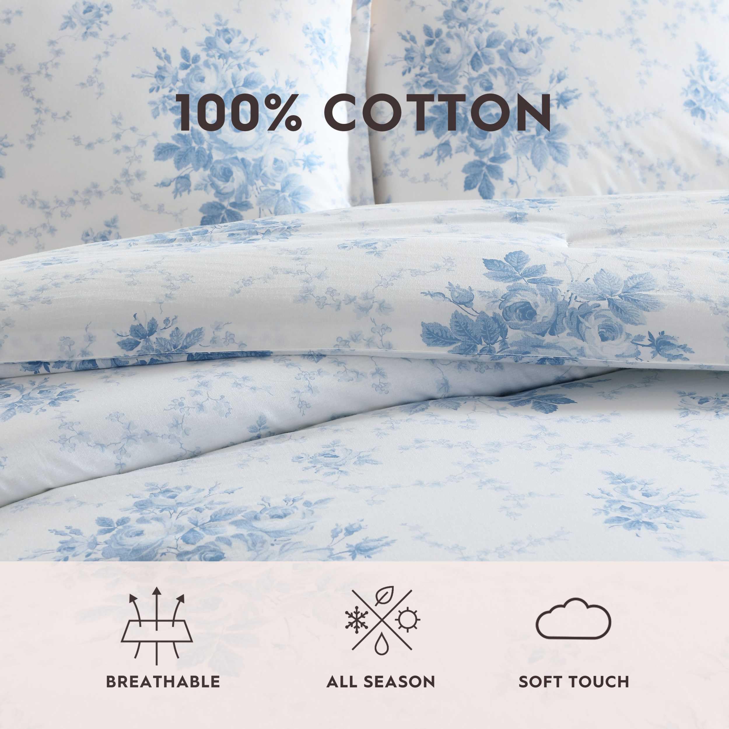 Amazon.com: Laura Ashley - King Duvet Cover Set with Shams, Cotton
