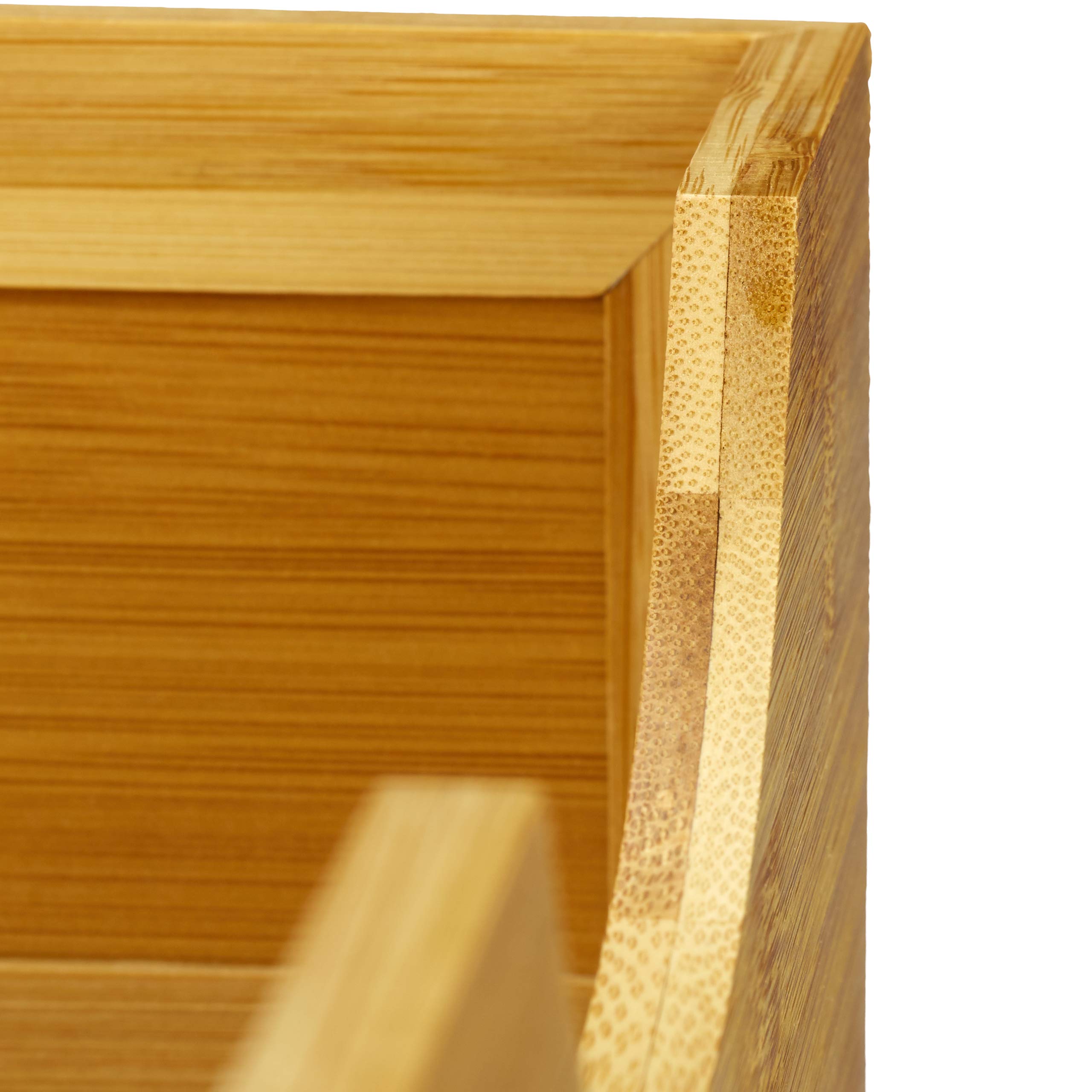Relaxdays Dokumentenablage Bambus, stapelbar, DIN A4 Papier, Büro Organizer, Schreibtisch, HBT: 10 x 26,5 x 39 cm, Natur (Packung mit 3)