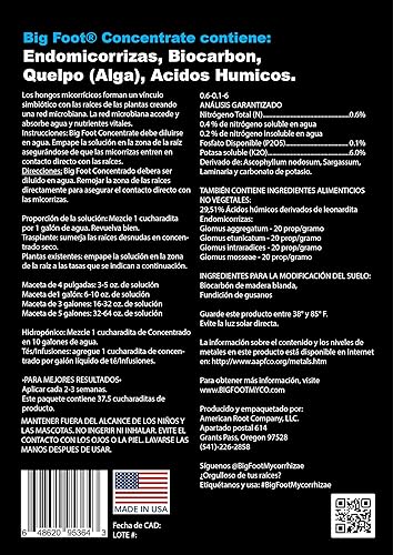 Miniatura 9 de Big Foot Mycorrhizae for Plants, Potted Plants and Gardens - Concentrate Fully Dissolves in Water, Year Round Organic Fertilizer for Root Growth and