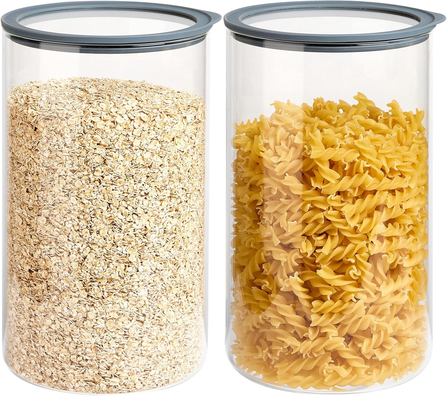 Extra-Large Glass Flour and Sugar Storage Containers with Airtight Lids,1-Gallon(135ozx2) Big Glass Food Canister Jars with Lid,Kitchen Organization Jar Perfect for Coffee,Cereal and More