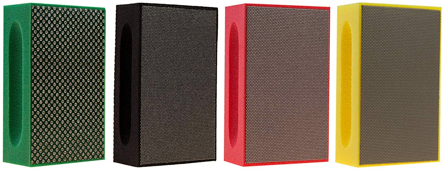 KGS PRO-PAD Diamond Hand Polishing Pads (4 Pack, Combination Set (grit 60, 120, 200, 400))