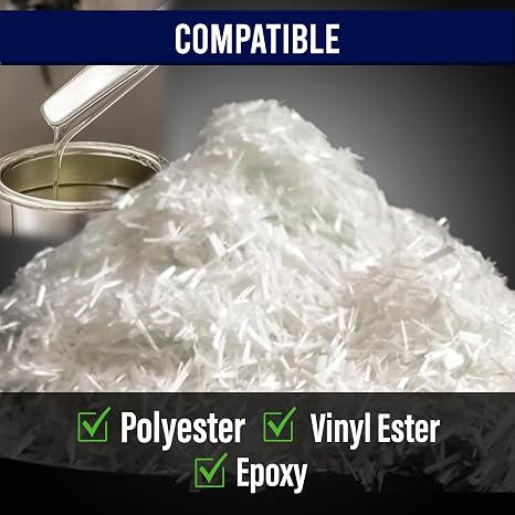 1/4 Chopped Glass Fiber Strands - 4 Pound 100% E-Glass Fiber