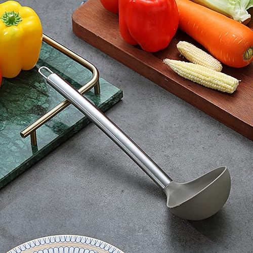 Miniatura 3 de Berglander Cucharón, Cucharón de cocina de silicona antiadherente, cucharón de sopa, cuchara de sopa para cocinar, apto para lavavajillas, fácil de