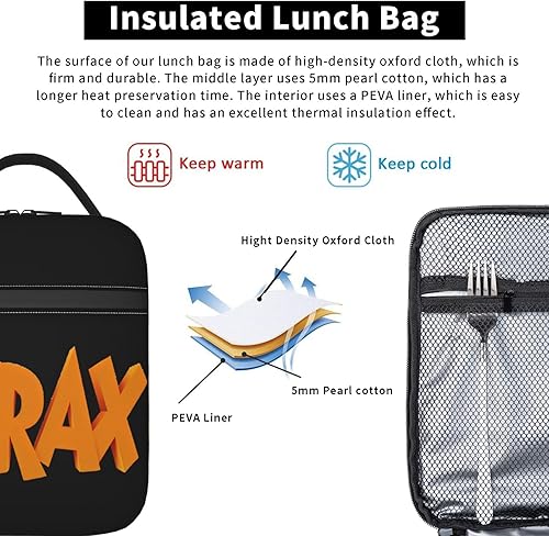 Miniatura 4 de The Anime Lorax - Lonchera térmica de gran capacidad, a prueba de fugas, bolsa de almuerzo con cremallera, bolsillo de red externo, oficina, viajes,