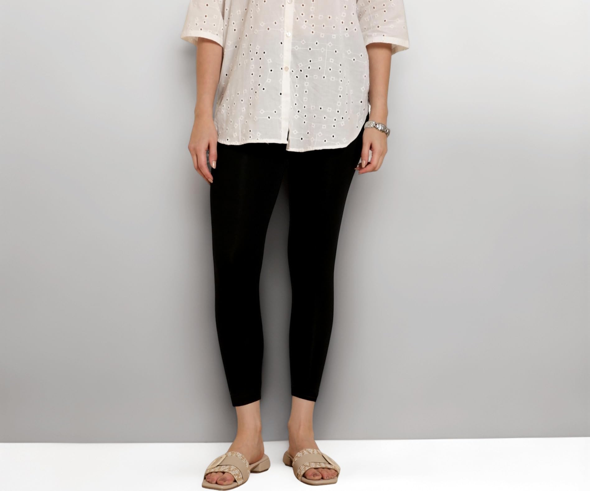TWIN BIRDS Women Viscose High Ankle Leggings | Stretch Cropped Length Pant